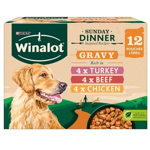 Winalot Sunday Dinner Mixed in Gravy Wet Dog Food Pouches 12x100g (Pack of 4) Winalot Sunday Dinner Mixed in Gravy Wet Dog Food Pouches 12x100g (Pack of 4)
