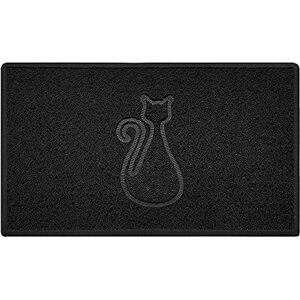 Nicoman CAT Shape Cat Litter Box Mat, Dog Food Feeding Tray Matt, Non-Slip, Easy Clean, Washable(75x44cm,Medium),BLACK Nicoman CAT Shape Cat Litter Box Mat, Dog Food Feeding Tray Matt, Non-Slip, Easy Clean, Washable(75x44cm,Medium),BLACK