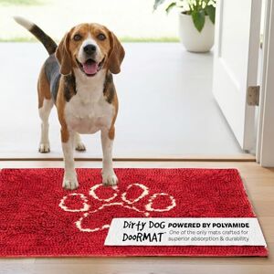 DOG GONE SMART PET PRODUCTS Dog Gone Smart Dirty Dog Microfiber Doormat, Super Absorbent Machine Washable with Non-Slip Backing, Medium, Maroon DOG GONE SMART PET PRODUCTS Dog Gone Smart Dirty Dog Microfiber Doormat, Super Absorbent Machine Washable with Non-Slip Backing, Medium, Maroon