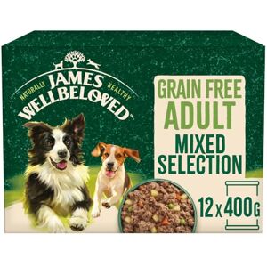 James Wellbeloved Adult Grain Free Turkey, Lamb and Chicken in Loaf 12 Cans, Hypoallergenic Wet Dog Food, Pack of 1 (12 x 400 g) James Wellbeloved Adult Grain Free Turkey, Lamb and Chicken in Loaf 12 Cans, Hypoallergenic Wet Dog Food, Pack of 1 (12 x 400 g)