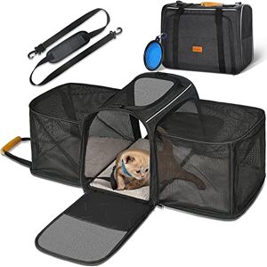 morpilot Soft Sided Pet Carrier Bag for Small Dogs, Puppies, Medium and Large Cats, Expandable, Airline Approved, with Breathable Mesh and Locking Safety Leash, Grey morpilot Soft Sided Pet Carrier Bag for Small Dogs, Puppies, Medium and Large Cats, Expandable, Airline Approved, with Breathable Mesh and Locking Safety Leash, Grey