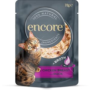 Encore 100% Natural Adult Wet Cat Food, Chicken with Duck in Broth 70g (Pack of 16 x 70g Pouches) Encore 100% Natural Adult Wet Cat Food, Chicken with Duck in Broth 70g (Pack of 16 x 70g Pouches)