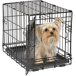 MidWest Homes for Pets Newly Enhanced Single Door iCrate 45.72 cm (18-Inch) Long Dog Crate, Includes Leak-Proof Pan, Floor Protecting Feet, Divider Panel & New Patented Features, Black, Model 1518 MidWest Homes for Pets Newly Enhanced Single Door iCrate 45.72 cm (18-Inch) Long Dog Crate, Includes Leak-Proof Pan, Floor Protecting Feet, Divider Panel & New Patented Features, Black, Model 1518