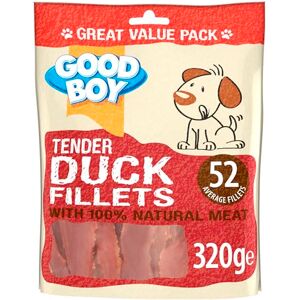 Good Boy Tender Duck Fillets Dog Treats Made With 100% Natural Duck Breast Meat 320 Grams Low Fat Dog Treats, 320 g (Pack of 3) Good Boy Tender Duck Fillets Dog Treats Made With 100% Natural Duck Breast Meat 320 Grams Low Fat Dog Treats, 320 g (Pack of 3)