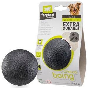 Ferplast CHEWA BOING BALL Dog Toy Super Bouncing & Floating Innovative Chewing-Resistant Material 3D Texture for Dental Hygiene Ultra Durable Italian Design Size L, Black Ferplast CHEWA BOING BALL Dog Toy Super Bouncing & Floating Innovative Chewing-Resistant Material 3D Texture for Dental Hygiene Ultra Durable Italian Design Size L, Black