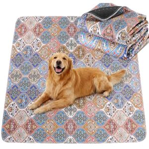Gimars 2 Pack 91 x 121 cm Washable Puppy Pads, Reusable Puppy Training Pads for Dogs & Puppies, Super Absorbent Non-Slip Dog Mat with Waterproof Backing, Durable Boho Design Gimars 2 Pack 91 x 121 cm Washable Puppy Pads, Reusable Puppy Training Pads for Dogs & Puppies, Super Absorbent Non-Slip Dog Mat with Waterproof Backing, Durable Boho Design