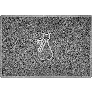 Nicoman CAT Shape Cat Litter Box Mat, Dog Food Feeding Tray Matt, Non-Slip, Easy Clean, Washable(90x60cm,Large),GREY Nicoman CAT Shape Cat Litter Box Mat, Dog Food Feeding Tray Matt, Non-Slip, Easy Clean, Washable(90x60cm,Large),GREY