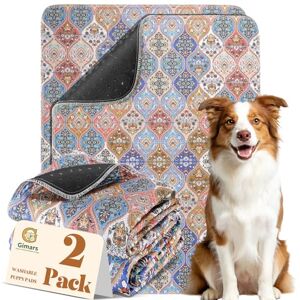 Gimars 2 Pack 80 x 92 cm Washable Puppy Pads, Reusable Puppy Training Pads for Dogs & Puppies, Super Absorbent Non-Slip Dog Mat with Waterproof Backing, Durable Boho Design Gimars 2 Pack 80 x 92 cm Washable Puppy Pads, Reusable Puppy Training Pads for Dogs & Puppies, Super Absorbent Non-Slip Dog Mat with Waterproof Backing, Durable Boho Design