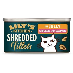 Lily's Kitchen Lily’s Kitchen Made with Natural Ingredients Shredded Fillets in Jelly with Chicken and Salmon Adult Wet Cat Food Tin 24 x 70g Lily's Kitchen Lily’s Kitchen Made with Natural Ingredients Shredded Fillets in Jelly with Chicken and Salmon Adult Wet Cat Food Tin 24 x 70g