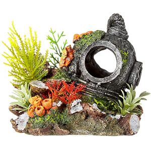 Nobby Aquarium Plant Decoration, 13.5 x 11 x 12 cm, Green, Flowered, Resin, Unique Helmet with Plants Design, Suitable for Fresh or Salt-Water, Small Breeds, Unisex Nobby Aquarium Plant Decoration, 13.5 x 11 x 12 cm, Green, Flowered, Resin, Unique Helmet with Plants Design, Suitable for Fresh or Salt-Water, Small Breeds, Unisex