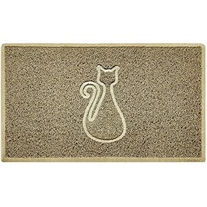 Nicoman CAT Shape Cat Litter Box Mat, Dog Food Feeding Tray Matt, Non-Slip, Easy Clean, Washable(75x44cm,Medium),BEIGE Nicoman CAT Shape Cat Litter Box Mat, Dog Food Feeding Tray Matt, Non-Slip, Easy Clean, Washable(75x44cm,Medium),BEIGE