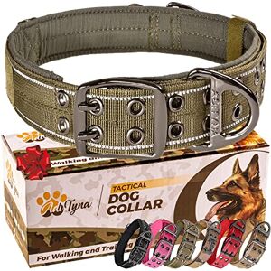 ADITYNA Heavy Duty Dog Collar with Handle Reflective Green Dog Collar for Large Dogs Wide, Thick, Tactical, Soft Padded Perfect Dog Collar for Training, Walking, or Hunting ADITYNA Heavy Duty Dog Collar with Handle Reflective Green Dog Collar for Large Dogs Wide, Thick, Tactical, Soft Padded Perfect Dog Collar for Training, Walking, or Hunting