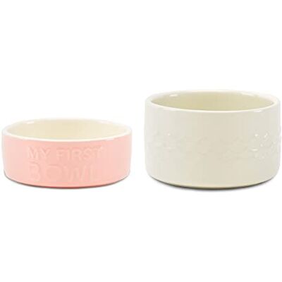 Scruffs My First Icon Puppy Bowl Set Light Pink/Cream Scruffs My First Icon Puppy Bowl Set Light Pink/Cream