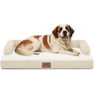 MEKIY Orthopedic Dog Bed for Large Dogs Orthopedic Washable 3XL Large Dogs Memory Foam Couch Sofa Bed Waterproof with Removable Cover Beige MEKIY Orthopedic Dog Bed for Large Dogs Orthopedic Washable 3XL Large Dogs Memory Foam Couch Sofa Bed Waterproof with Removable Cover Beige
