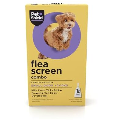 Pet Shield Flea Treatment for Dogs Small Dog/Puppy, Kills Fleas, Ticks, Eggs, 1 Pip Spot-On Treatment Kills fleas in 24hrs, Provides up to 8 weeks treatment, 1 pipette Pet Shield Flea Treatment for Dogs Small Dog/Puppy, Kills Fleas, Ticks, Eggs, 1 Pip Spot-On Treatment Kills fleas in 24hrs, Provides up to 8 weeks treatment, 1 pipette