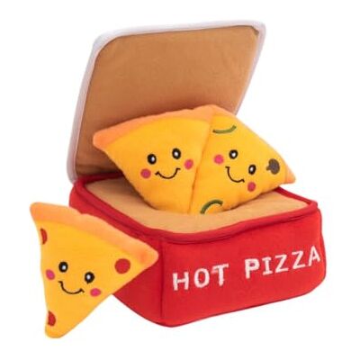 ZippyPaws Zippy Burrow Interactive Dog Toys Hide and Seek Dog Toys and Puppy Toys, Colorful Squeaky Dog Toys, and Plush Dog Puzzles, Pizza Box ZippyPaws Zippy Burrow Interactive Dog Toys Hide and Seek Dog Toys and Puppy Toys, Colorful Squeaky Dog Toys, and Plush Dog Puzzles, Pizza Box