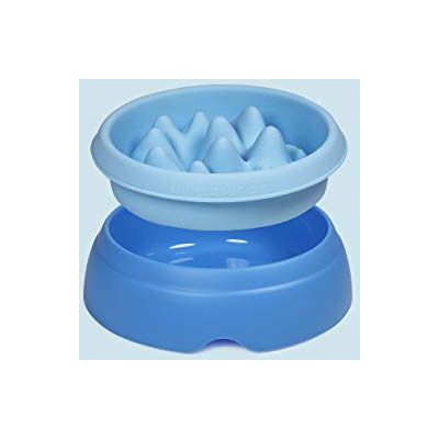 United K2 2 in 1 Design Dog Bowl: Normal Anti Swallow Bowl and Bowl, Light Blue, 2000 ml Capacity, Slow Eating Bowl, One Size United K2 2 in 1 Design Dog Bowl: Normal Anti Swallow Bowl and Bowl, Light Blue, 2000 ml Capacity, Slow Eating Bowl, One Size