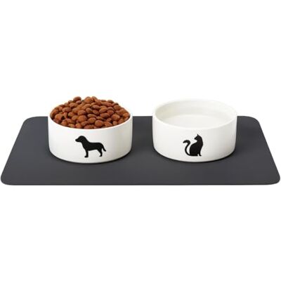 PARENCE . Non-Slip Bowl Mat for Dogs and Cats 30 x 40 cm Protective Mat for Food and Water Waterproof, Easy to Clean, Ideal for Clean and Dry Floors PARENCE . Non-Slip Bowl Mat for Dogs and Cats 30 x 40 cm Protective Mat for Food and Water Waterproof, Easy to Clean, Ideal for Clean and Dry Floors