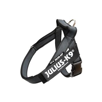 Julius-K9 , IDC Color & Gray Belt Harness, Size: S/Mini, Black-Gray Julius-K9 , IDC Color & Gray Belt Harness, Size: S/Mini, Black-Gray