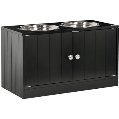 PawHut Large Dog Feeding Station - Black PawHut Large Dog Feeding Station - Black