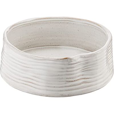 Fringe Studio Stoneware Pet Bowl, Medium, Ribbed White (501005) Fringe Studio Stoneware Pet Bowl, Medium, Ribbed White (501005)