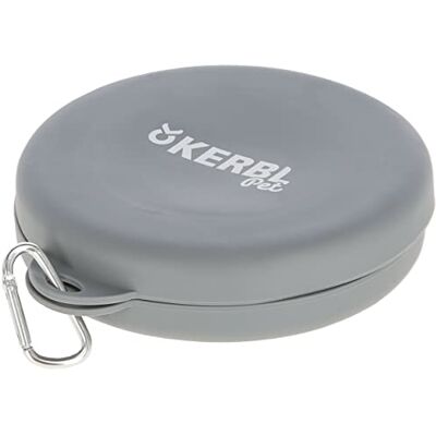 Kerbl Pet Collapsible Travel Bowl, Grey, 2 x 300ml Kerbl Pet Collapsible Travel Bowl, Grey, 2 x 300ml
