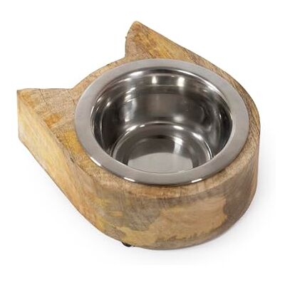 Rosewood Wooden Cat Bowl Durable Double-Walled Cat-Shaped Design, 190ml Capacity, Non-Slip Feet, Stylish & Easy to Clean Cat Food & Water Dish for Kittens & Cats Rosewood Wooden Cat Bowl Durable Double-Walled Cat-Shaped Design, 190ml Capacity, Non-Slip Feet, Stylish & Easy to Clean Cat Food & Water Dish for Kittens & Cats