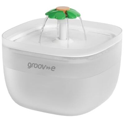 Groov-e Pet-Tech Pet Water Fountain – Cat and Dog Automatic Water Dispenser 2L Tank, Quiet Flow, 4-Layer Filtration, Illuminated Bowl, Easy-to-Clean Design – USB Powered – White Groov-e Pet-Tech Pet Water Fountain – Cat and Dog Automatic Water Dispenser 2L Tank, Quiet Flow, 4-Layer Filtration, Illuminated Bowl, Easy-to-Clean Design – USB Powered – White