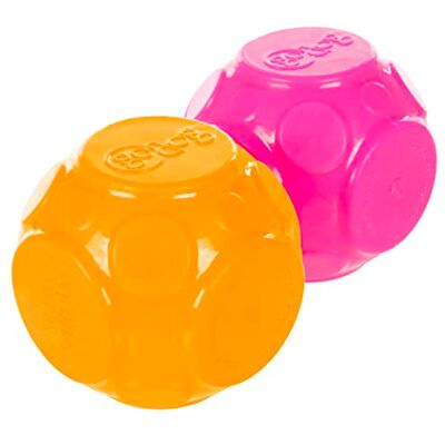 goDog 2-Pack Silent Squeak Ball Dog Toy Set, for Light to Moderate Chewers Orange/Pink, 2-Pack goDog 2-Pack Silent Squeak Ball Dog Toy Set, for Light to Moderate Chewers Orange/Pink, 2-Pack