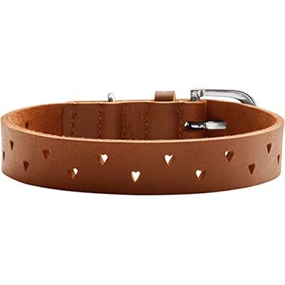 Hunter Aalborg Soul Classic Leather Dog Collar - Cognac & Heart Design Hunter Aalborg Soul Classic Leather Dog Collar - Cognac & Heart Design