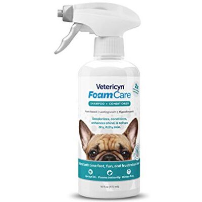 Vetericyn Foamcare Pet Shampoo And Conditioner. Spray-On Shampoo To Deodorize And Condition Coat. Natural, Plant Based Small Animal And Pet Shampoo. 473 Ml Vetericyn Foamcare Pet Shampoo And Conditioner. Spray-On Shampoo To Deodorize And Condition Coat. Natural, Plant Based Small Animal And Pet Shampoo. 473 Ml
