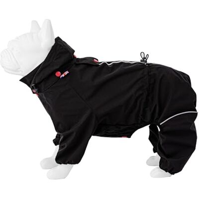 Hugo Boss Dog Reflective Jacket Hooded Overalls Outdoor Winter Windproof Coat, Black, XS25 Hugo Boss Dog Reflective Jacket Hooded Overalls Outdoor Winter Windproof Coat, Black, XS25