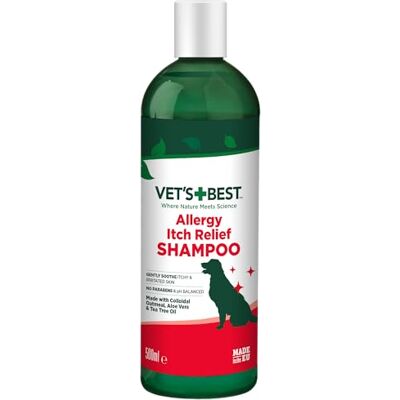 Vet's Best Allergy Itch Relief Dog Shampoo, Cleans and Relieves Discomfort from Seasonal Allergies, Gentle Formula 500ml Vet's Best Allergy Itch Relief Dog Shampoo, Cleans and Relieves Discomfort from Seasonal Allergies, Gentle Formula 500ml