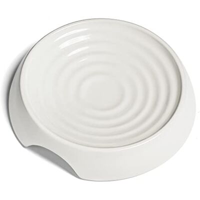 CatGuru Cat Bowls, Whisker Stress Free Cat Food Bowl, Reliefs Whisker Fatigue, Wide Cat Bowl, Non Slip Cat Food Bowls, Shallow Cat Dish, Cat Feeding & Watering Supplies (Ceramic, White) CatGuru Cat Bowls, Whisker Stress Free Cat Food Bowl, Reliefs Whisker Fatigue, Wide Cat Bowl, Non Slip Cat Food Bowls, Shallow Cat Dish, Cat Feeding & Watering Supplies (Ceramic, White)