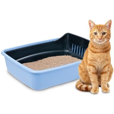Ferplast Cat Litter Tray ARIEL 10, Cat Litter Box with Sieve that Eliminates Dirt for easy Cleaning, 46.5 x 35.5 xh 11.5 cm. Blue Ferplast Cat Litter Tray ARIEL 10, Cat Litter Box with Sieve that Eliminates Dirt for easy Cleaning, 46.5 x 35.5 xh 11.5 cm. Blue