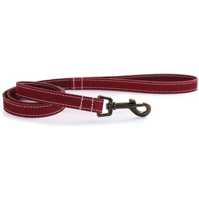 Ancol - Timberwolf Leather Lead - Raspberry - 60cmx19mm - Lead Ancol - Timberwolf Leather Lead - Raspberry - 60cmx19mm - Lead