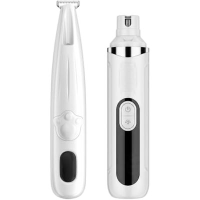 Ngbbby Electric Dog Nail Trimmer, 2-Speed Quiet Pet Nail Grinder with Pet Groom Kit, Rechargeable Grooming Tool for Dogs & Cats, White, Cat Claw Trimmer Ngbbby Electric Dog Nail Trimmer, 2-Speed Quiet Pet Nail Grinder with Pet Groom Kit, Rechargeable Grooming Tool for Dogs & Cats, White, Cat Claw Trimmer