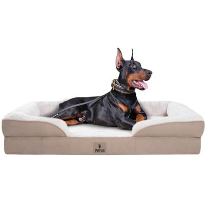 PetFun XXL Orthopedic Dog Beds Large Sized Dog Washable Large Dog Cat Bed Waterproof, Comfort Dogs Couch Sofa with Washable Removable Cover, Pet Bed with Nonskid Bottom, 53'', Beige PetFun XXL Orthopedic Dog Beds Large Sized Dog Washable Large Dog Cat Bed Waterproof, Comfort Dogs Couch Sofa with Washable Removable Cover, Pet Bed with Nonskid Bottom, 53'', Beige