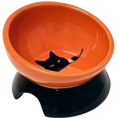 Nobby Wilson Ceramic Bowl Raised Cat Orange/Black Diameter 13.5 x 9 cm 250 ml Nobby Wilson Ceramic Bowl Raised Cat Orange/Black Diameter 13.5 x 9 cm 250 ml