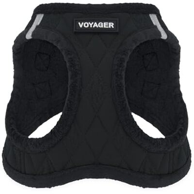 Best Pet Supplies All Weather Mesh / Plush, Reflective, No Pull Harness for Small, Medium Dogs, Cats Secure with Hook & Loop Fastener, Buckle, Double D-Rings Black Plush, M Best Pet Supplies All Weather Mesh / Plush, Reflective, No Pull Harness for Small, Medium Dogs, Cats Secure with Hook & Loop Fastener, Buckle, Double D-Rings Black Plush, M