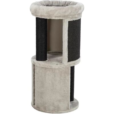Trixie scratching post Giorgia 82 cm, scratching barrel small on 2 levels with cuddly bed and sisal scratching holes and jute logs, cosy cat tree with scratching and sleeping possibility, grey, 44463 Trixie scratching post Giorgia 82 cm, scratching barrel small on 2 levels with cuddly bed and sisal scratching holes and jute logs, cosy cat tree with scratching and sleeping possibility, grey, 44463
