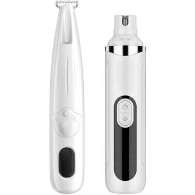 Bemonew Electric Dog Nail Trimmer, 2-Speed Quiet Pet Nail Grinder with Pet Groom Kit, Rechargeable Grooming Tool for Dogs & Cats, White Bemonew Electric Dog Nail Trimmer, 2-Speed Quiet Pet Nail Grinder with Pet Groom Kit, Rechargeable Grooming Tool for Dogs & Cats, White