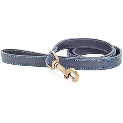 Ancol Timberwolf Soft Handcrafted Leather Dog Lead in Blue Supple Durable Pet Walking Accessory with Heavy Duty Hardware 60cm x 19mm Ancol Timberwolf Soft Handcrafted Leather Dog Lead in Blue Supple Durable Pet Walking Accessory with Heavy Duty Hardware 60cm x 19mm