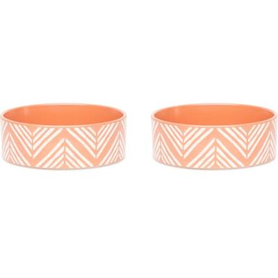 Scruffs Aztec 2pc Ceramic Dog Bowl Set Terracotta 15cm Scruffs Aztec 2pc Ceramic Dog Bowl Set Terracotta 15cm