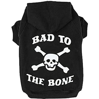 EXPAWLORER Dog Hoodie BAD TO THE BONE Dog Jumper Sweater with Hood, Soft Warm Pet Sweatshirt Clothes with Lead Hole for Autumn Winter, Skeleton Outfit Clothing for Small Medium Large Dogs, L EXPAWLORER Dog Hoodie BAD TO THE BONE Dog Jumper Sweater with Hood, Soft Warm Pet Sweatshirt Clothes with Lead Hole for Autumn Winter, Skeleton Outfit Clothing for Small Medium Large Dogs, L