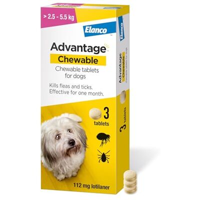 Advantage - FleaTick - 2.5-5.5 kg - 3 Tablets - dog chewable tablets Advantage - FleaTick - 2.5-5.5 kg - 3 Tablets - dog chewable tablets