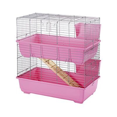 Little-Friends - Indoor Rabbit Cage - 80cm - Pink - Pet Cage Little-Friends - Indoor Rabbit Cage - 80cm - Pink - Pet Cage