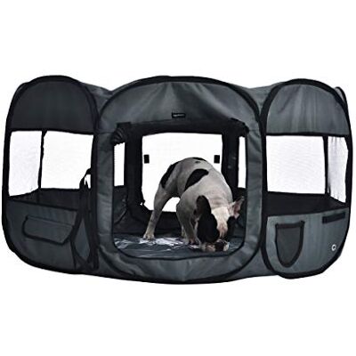 Amazon DE2018058GR-45 Portable Pet Playpen - 114cm, Gray Amazon DE2018058GR-45 Portable Pet Playpen - 114cm, Gray