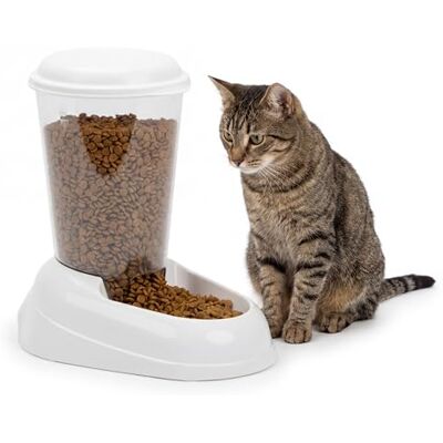 Ferplast Dry food dispenser for dogs and cats 3 Liter ZENITH Practical pet feeder food dispenser biscuits for animals, Transparent tank with lid, Non-slip bottom, 20,2 x 29,2 x h 28,8 cm White Ferplast Dry food dispenser for dogs and cats 3 Liter ZENITH Practical pet feeder food dispenser biscuits for animals, Transparent tank with lid, Non-slip bottom, 20,2 x 29,2 x h 28,8 cm White