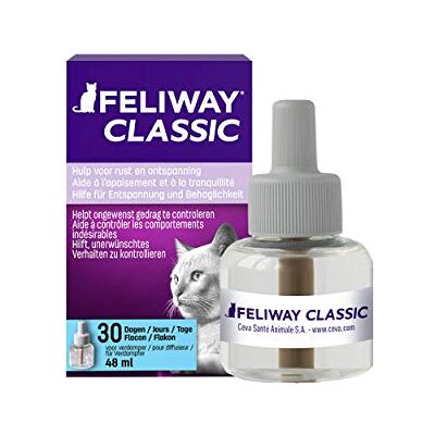 Feliway 066096 Classic Pheromone Diffuser Refill 48 ml, Cat Stress Reducing Feliway 066096 Classic Pheromone Diffuser Refill 48 ml, Cat Stress Reducing